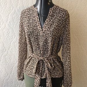 NWT Leopard print sheer top